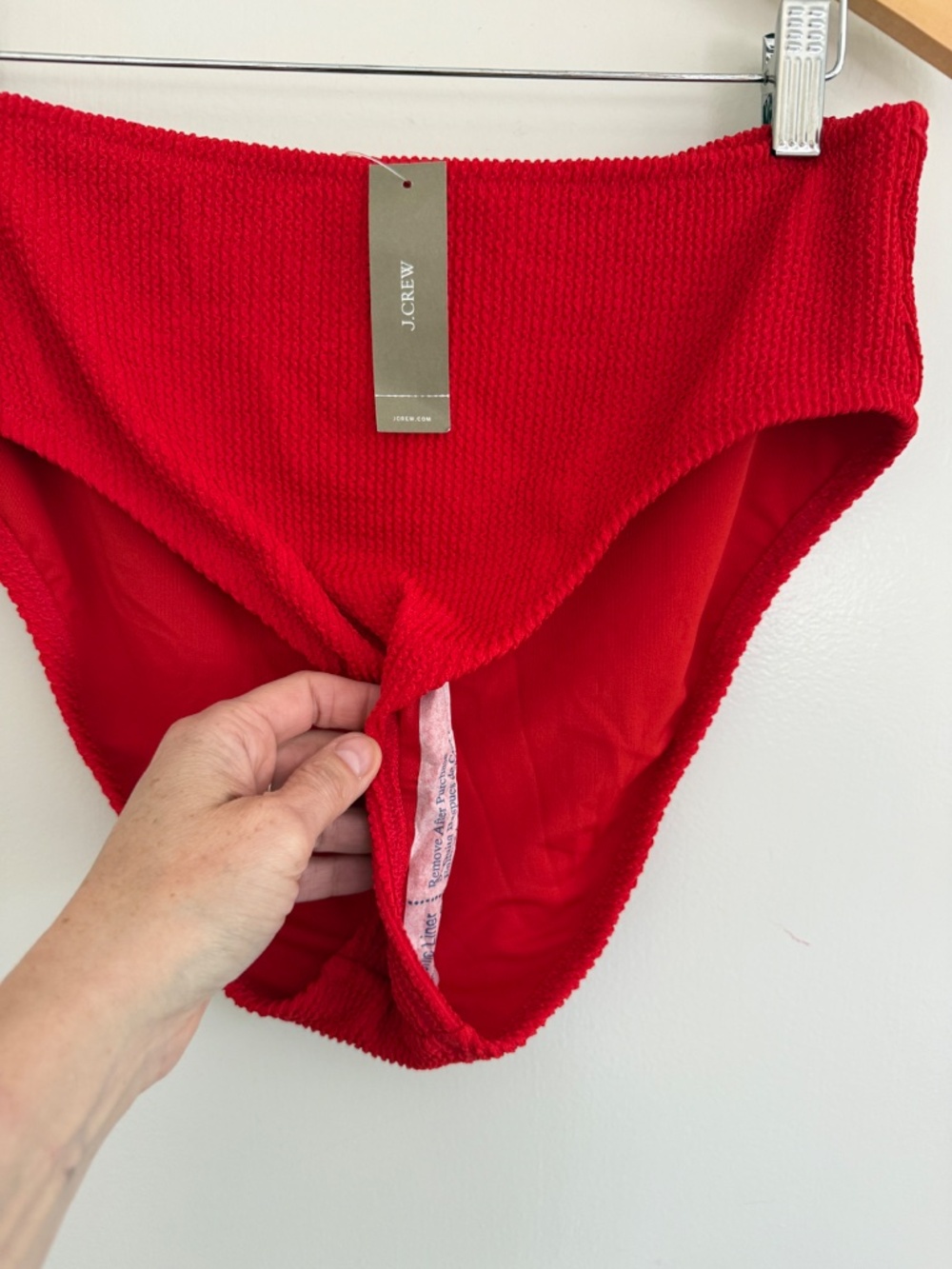J.Crew Hallie Scrunchie Red Bikini Top and Bottom Brand NWT Size L - Picture 7 of 8